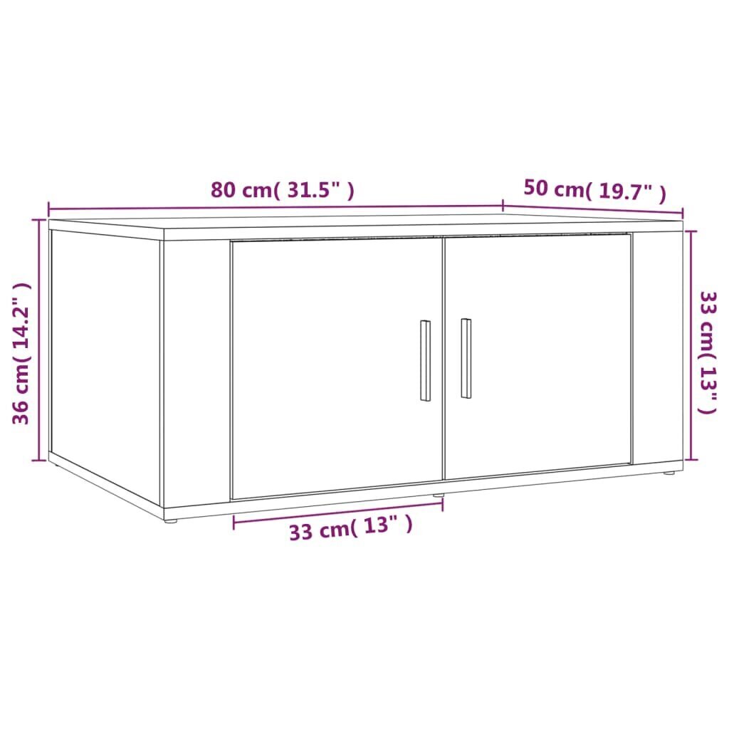 vidaXL kohvilaud, hall Sonoma tamm, 80 x 50 x 36 cm, tehispuit цена и информация | Diivanilauad | kaup24.ee