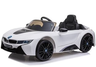 Одноместный электромобиль BMW I8 JE1001, белый цена и информация | Электромобили для детей | kaup24.ee