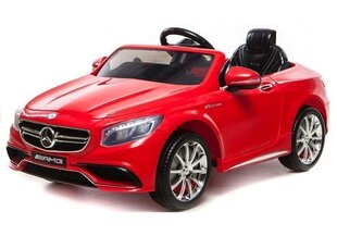 Mercedes S63 AMG, ühekohaline elektriauto lastele, punane цена и информация | Электромобили для детей | kaup24.ee