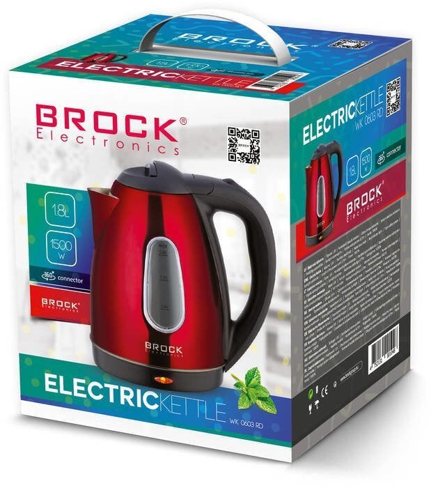 Veekeetja Brock Electronics WK 0603, punane hind ja info | Veekeetjad | kaup24.ee