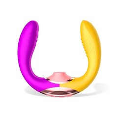 Two Lovers Couples Vibe 3 in 1 with Finger and Suction Tongue USB цена и информация | Вибраторы | kaup24.ee