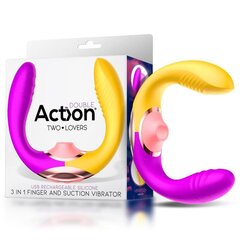 Two Lovers Couples Vibe 3 in 1 with Finger and Suction Tongue USB цена и информация | Вибраторы | kaup24.ee