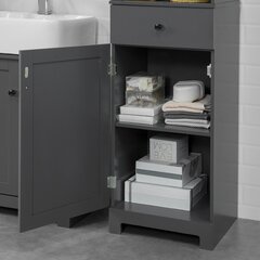 SoBuy Tall Bathroom Cabinet Bathroom Storage Cabinet with 3 Shelves 1 Drawer 1 Cabinet,BZR17-DG цена и информация | Шкафчики для ванной | kaup24.ee