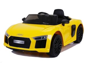 Suur Audi R8 JJ2198, ühekohaline elektriauto lastele, kollane hind ja info | Laste elektriautod | kaup24.ee