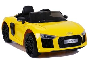 Suur Audi R8 JJ2198, ühekohaline elektriauto lastele, kollane hind ja info | Laste elektriautod | kaup24.ee