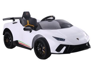 Одноместный электромобиль для детей Lamborghini Huracan, белый цена и информация | Электромобили для детей | kaup24.ee