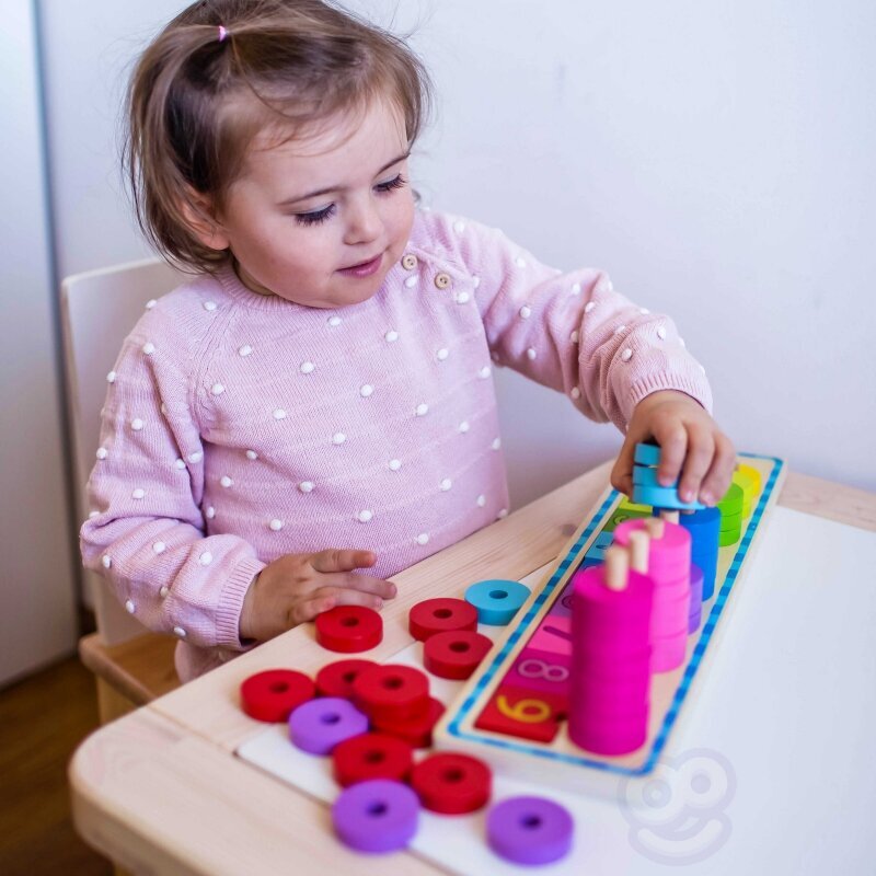 Laste harivad puuklotsid - Woopie loendama õppimine цена и информация | Arendavad mänguasjad | kaup24.ee