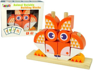 3D puidust puzzle Fox, oranž цена и информация | Развивающие игрушки | kaup24.ee