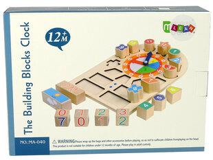 Puidust hariduslik sorteerija kell цена и информация | Развивающие игрушки | kaup24.ee