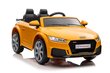 Audi TT RS, ühekohaline elektriauto lastele, kollane цена и информация | Laste elektriautod | kaup24.ee