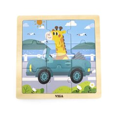 Деревянный пазл Жираф, Viga, 9 д. цена и информация | Пазлы | kaup24.ee