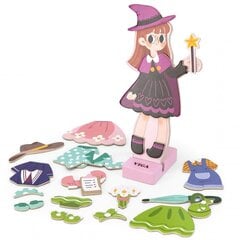Puidust magnetpuzzle lastele "Dress the girl", Viga hind ja info | Arendavad mänguasjad | kaup24.ee