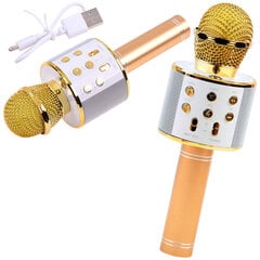 Traadita karaoke mikrofon koos kõlariga, kuldne цена и информация | Развивающие игрушки | kaup24.ee