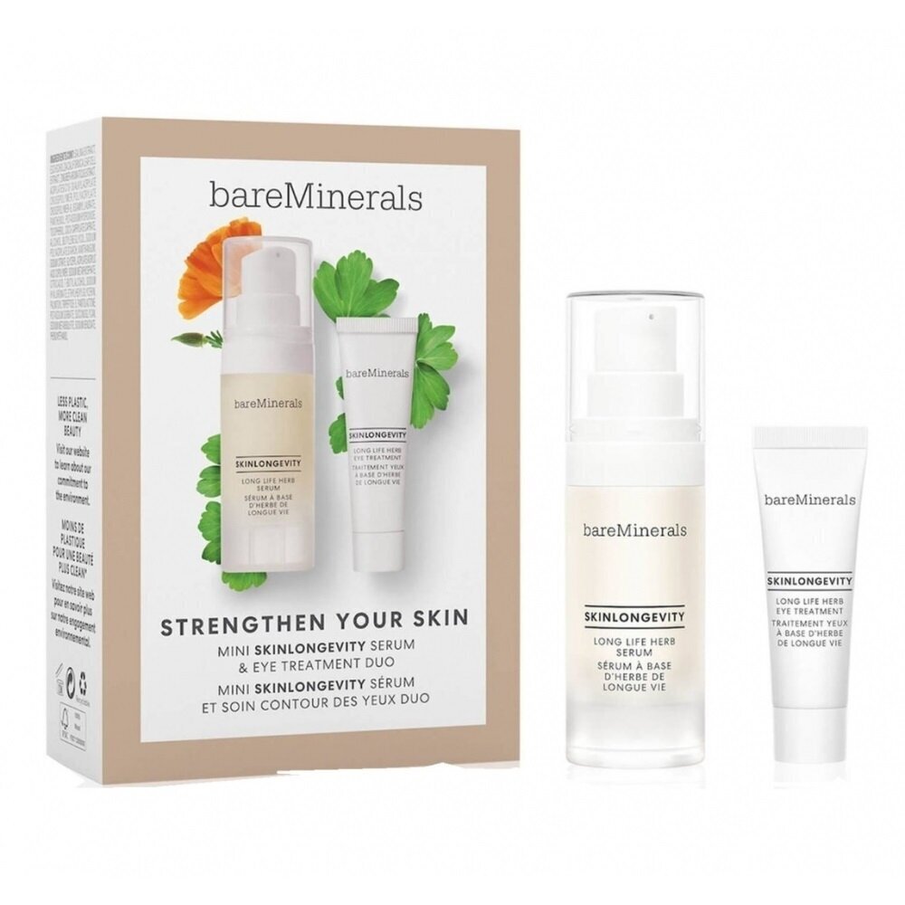 Komplekt Bareminerals: silmaseerum Strengthen Your Skin Eye Treatment, 5 g + näoseerum, 15 ml цена и информация | Silmakreemid, seerumid | kaup24.ee