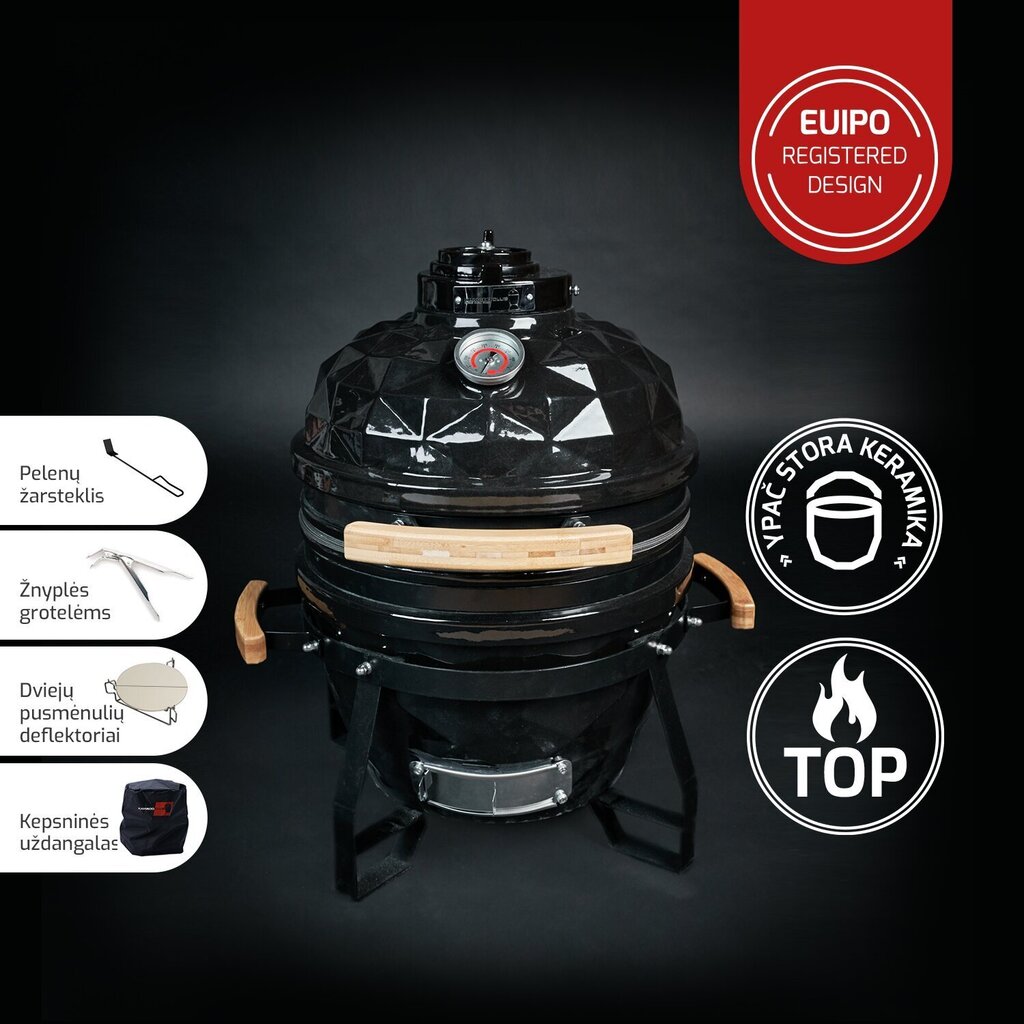 Keraamiline grill KamadoClub Junior 41 cm, must hind ja info | Grillid | kaup24.ee