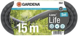 Набор текстильных поливочных шлангов Gardena Liano™ Life 13 мм, 15м цена и информация | Оборудование для полива | kaup24.ee