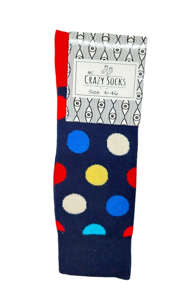Unisex puuvillased sokid Crazy Socks Täpid, erinevad värvid hind ja info | Meeste sokid | kaup24.ee