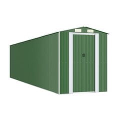 vidaXL aiakuur, roheline, 192x523x223 cm, tsingitud teras hind ja info | Kuurid ja aiamajad | kaup24.ee