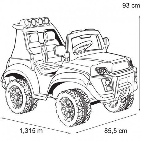 Feber Large Double Car 12V akule lastele koos tuledega цена и информация | Laste elektriautod | kaup24.ee