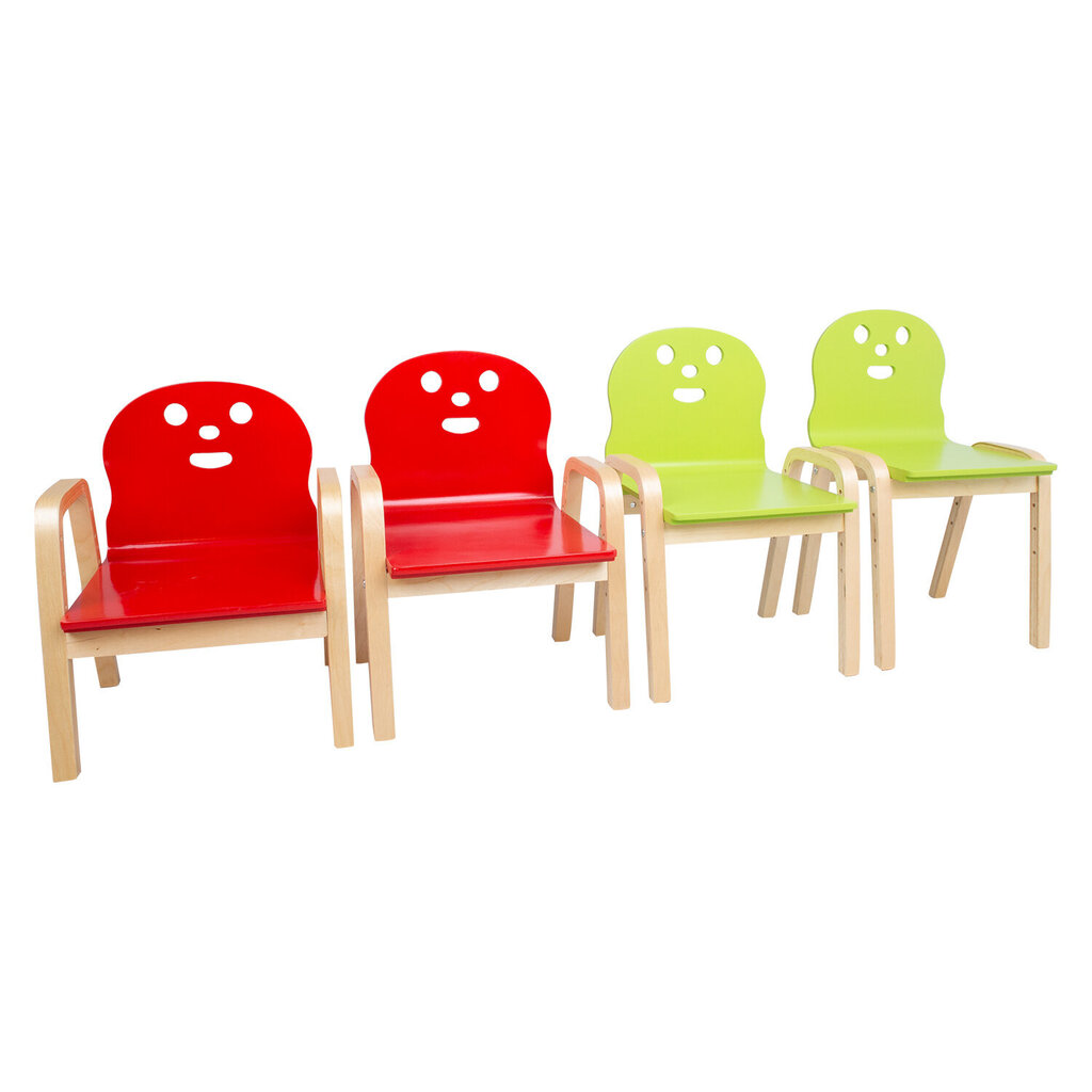 Lastekomplekt HAPPY laud ja 2 tooli, valge/roheline hind ja info | Söögilauakomplektid | kaup24.ee