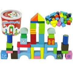 Set of Wooden Blocks in Bucket Various Shapes hind ja info | Arendavad mänguasjad | kaup24.ee