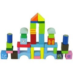 Set of Wooden Blocks in Bucket Various Shapes цена и информация | Развивающие игрушки | kaup24.ee