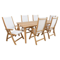 Söögilauakomplekt MALDIVE laud ja 6 kokkupandavat tooli цена и информация | Комплекты уличной мебели | kaup24.ee