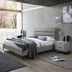 Кровать CELINE 160x200cм, с матрасом HARMONY DELUX, серо-бежевый цена и информация | Кровати | kaup24.ee