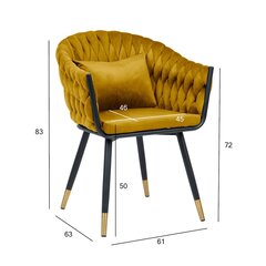 Стул FLORA, золотисто-желтый бархат цена и информация | Комплекты мебели для столовой | kaup24.ee