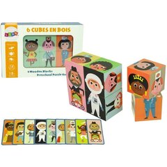 Wooden Blocks Assemble Characters 6 Piece Puzzle Colourful hind ja info | Imikute mänguasjad | kaup24.ee