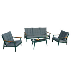 Aiamööblikomplekt CAVINE laud, diivan ja 2 tooli, roheline цена и информация | Комплекты уличной мебели | kaup24.ee