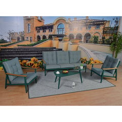 Комплект садовой мебели CAVINE (стол, диван и 2 кресла, зеленый) цена и информация | Комплекты уличной мебели | kaup24.ee