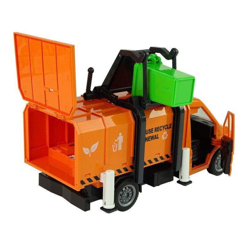 Rubbish Truck with Friction Drive Sound Effects Orange hind ja info | Poiste mänguasjad | kaup24.ee