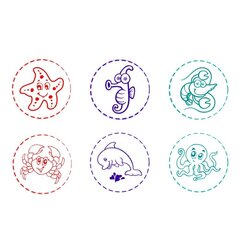 Decorative Sea Animal Hearts Stamps 6 Patterns hind ja info | Kunstitarbed, voolimise tarvikud | kaup24.ee