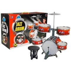 Kids Childrens Jazz Drum Set 5 Drums Stool Instrument Music Toy цена и информация | Развивающие игрушки | kaup24.ee