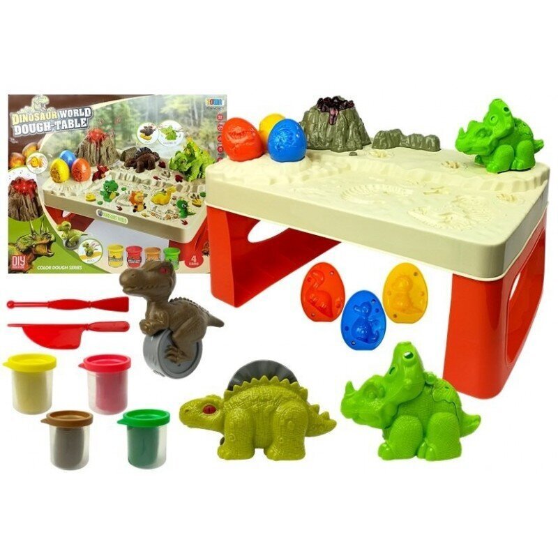 Table with Play Dough and Dinosaurs 4 Colors hind ja info | Arendavad mänguasjad | kaup24.ee