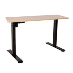 Письменный стол ERGO с 1 мотором 140x70см, клен/чёрный цена и информация | Компьютерные, письменные столы | kaup24.ee