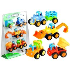 Happy Engineering Vehicles Set 4 Cars Trailer hind ja info | Poiste mänguasjad | kaup24.ee