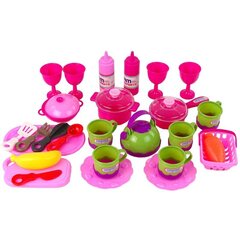 Kitchen Set 31 Elements Bag Dishes Plates Kids цена и информация | Игрушки для девочек | kaup24.ee