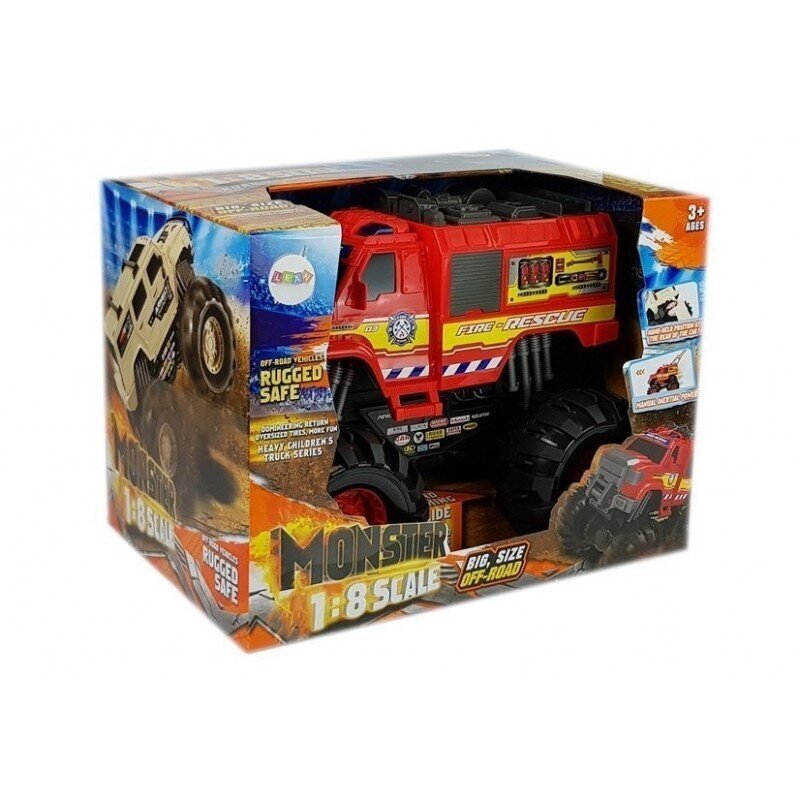 Monster Auto Firetruck Guard Big Wheels 1: 8 40cm x 30cm x 35cm цена и информация | Poiste mänguasjad | kaup24.ee