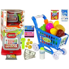 Cash Register Calculator Trolley Blue Food Products цена и информация | Игрушки для девочек | kaup24.ee