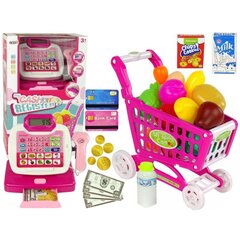 Cash Register Calculator Trolley Pink Food Products hind ja info | Tüdrukute mänguasjad | kaup24.ee