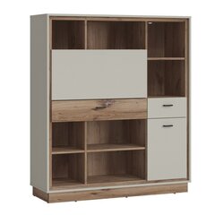 Bookcase RIVERO 124x40xH143cm, with desk цена и информация | Полки | kaup24.ee