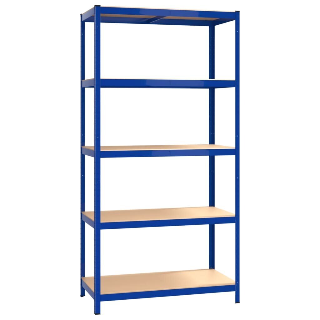 vidaXL 5 riiuliga riiulid 5 tk, sinine, teras ja tehispuit hind ja info | Riiulid tööriistadele | kaup24.ee