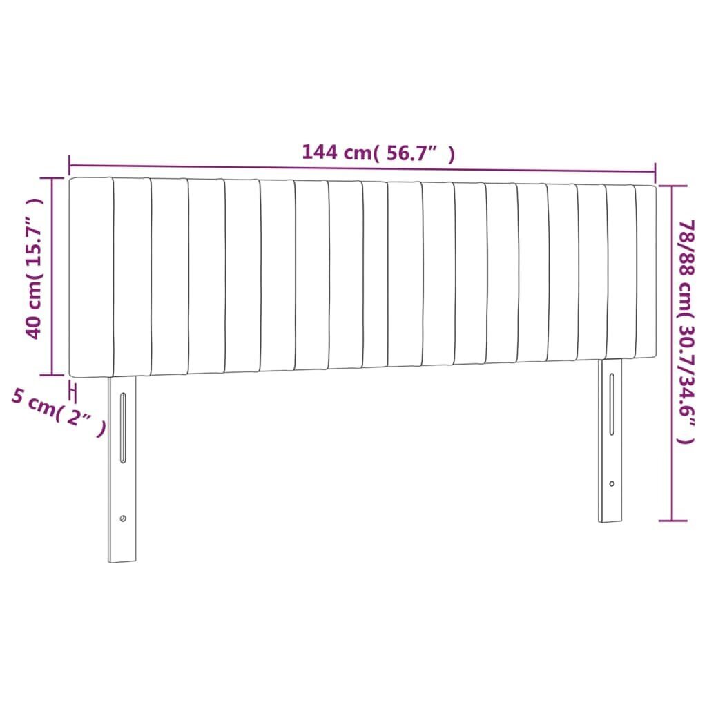 vidaXL voodipeatsid 2 tk, helehall, 72x5x78/88 cm, kangas цена и информация | Voodid | kaup24.ee