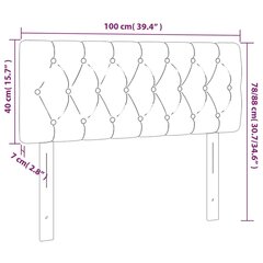 vidaXL voodipeats, must, 100x7x78/88 cm, samet цена и информация | Кровати | kaup24.ee