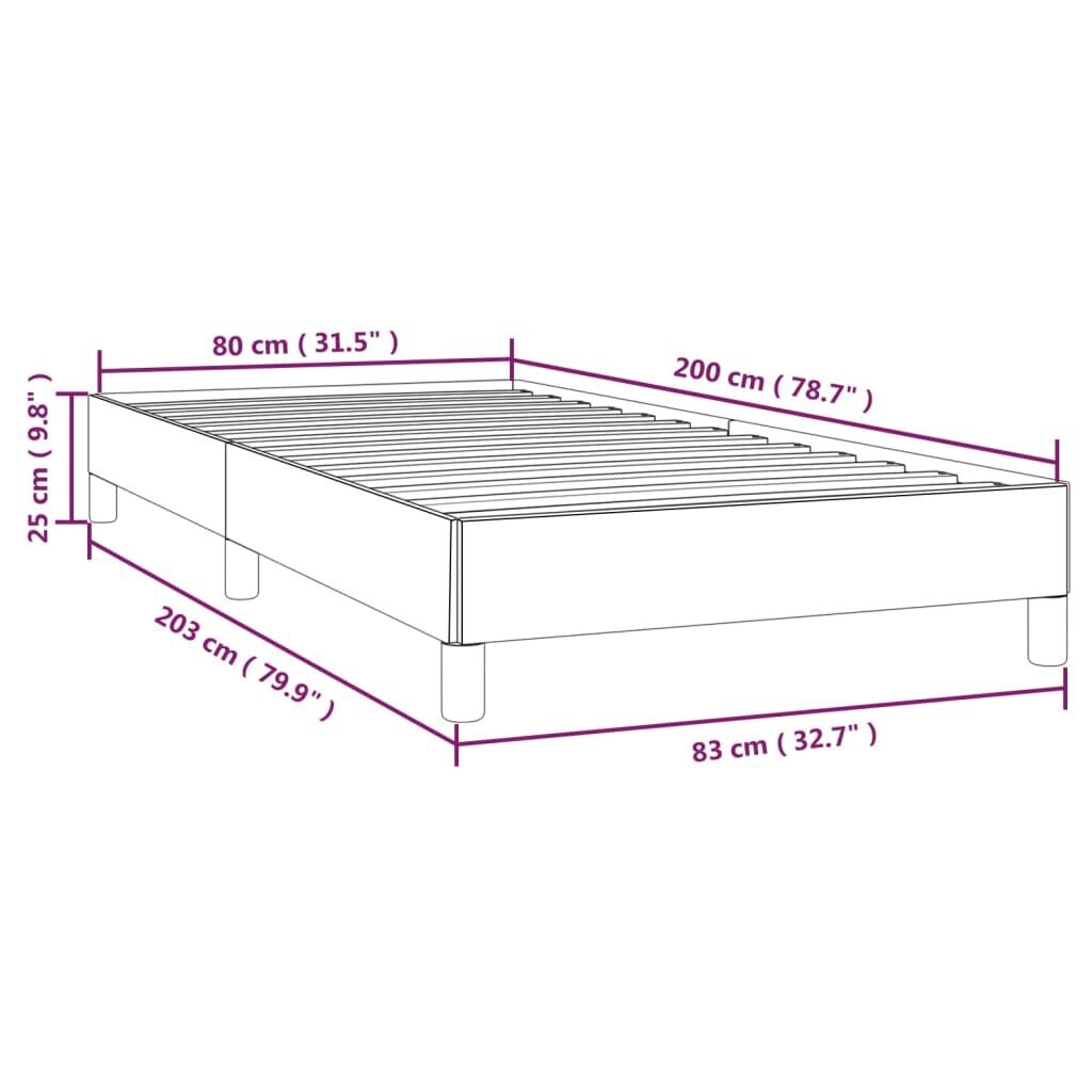 vidaXL voodiraam, roosa, 80x200 cm, samet цена и информация | Voodid | kaup24.ee