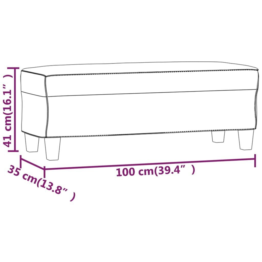 vidaXL pink, helehall, 100x35x41 cm, mikrofiiber kangas hind ja info | Kott-toolid, tumbad, järid | kaup24.ee