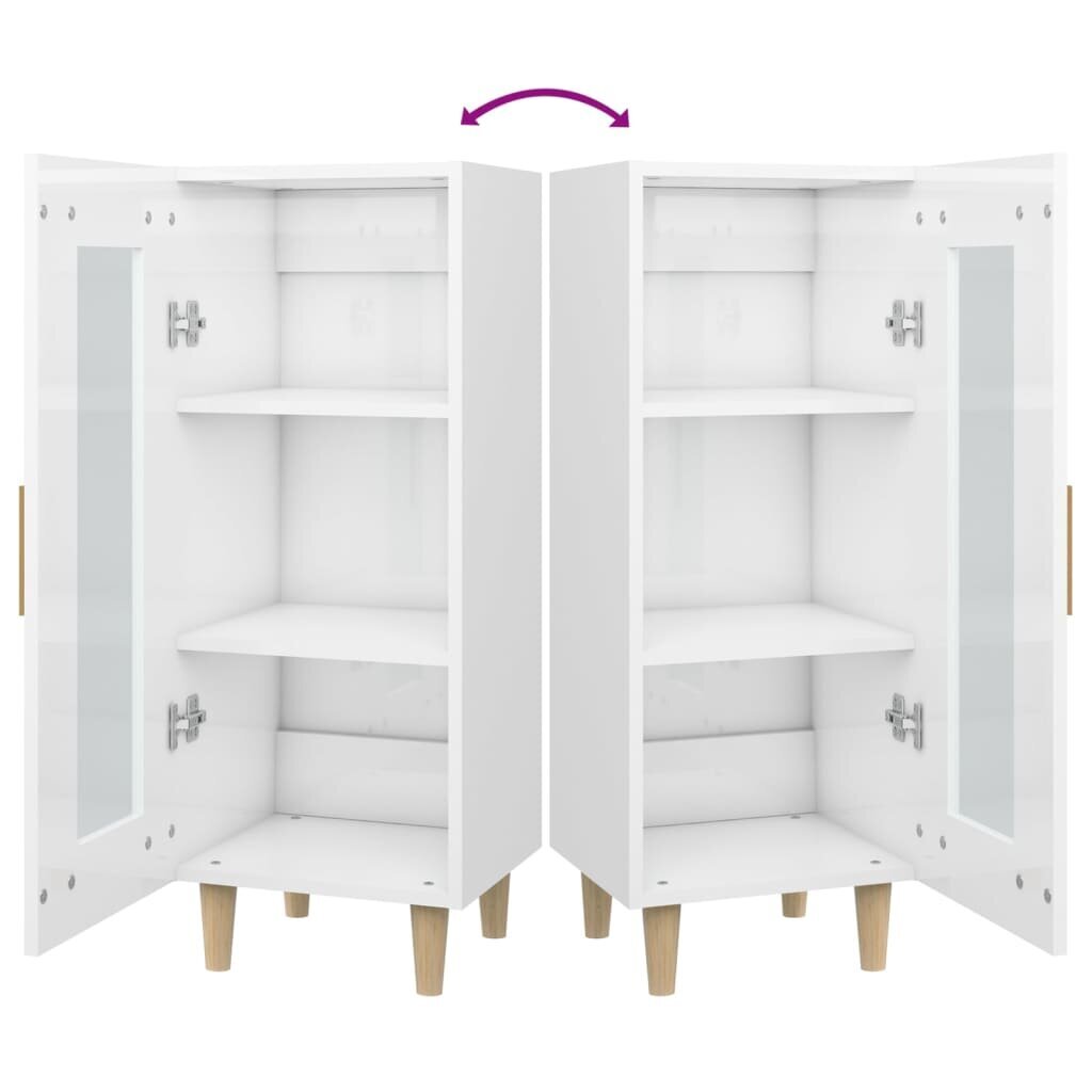 vidaXL puhvetkapp, kõrgläikega valge, 34,5 x 34 x 90 cm, tehispuit цена и информация | Elutoa väikesed kapid | kaup24.ee