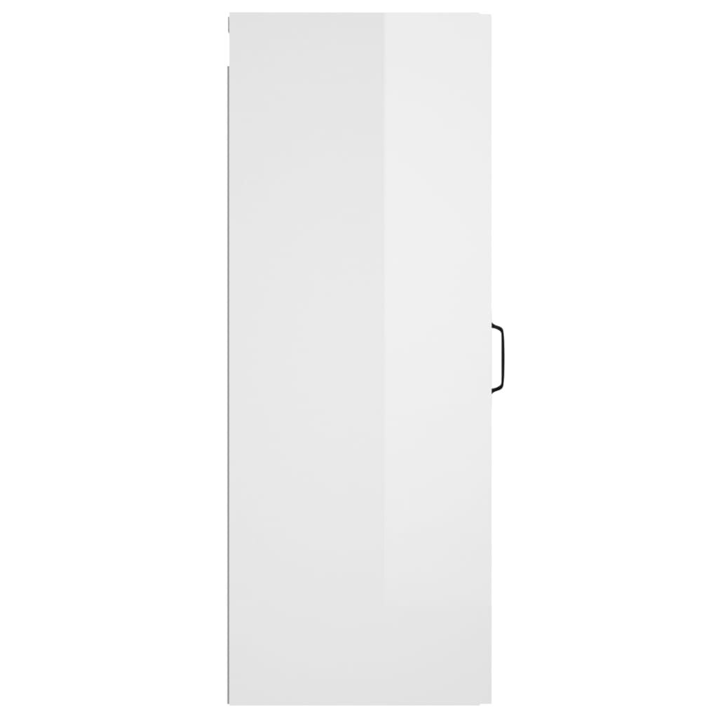 vidaXL seinakapp, kõrgläikega valge, 34,5 x 34 x 90 cm, tehispuit цена и информация | Elutoa väikesed kapid | kaup24.ee
